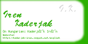 iren kaderjak business card